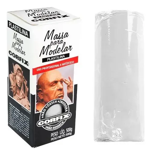 Massa Para Modelar Plastilina Corfix 301 Branco 500g