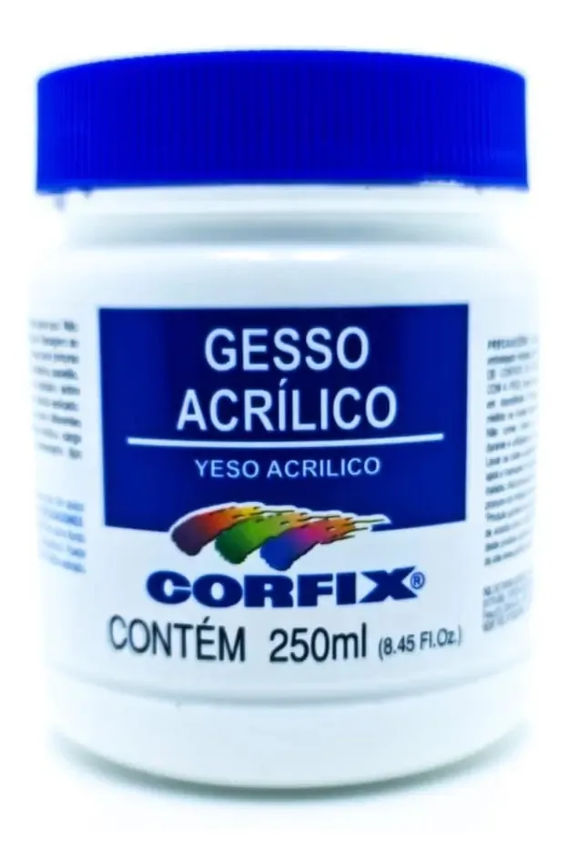 Gesso Acrílico Corfix 250ml Preparação de Telas e Materiais Porosos