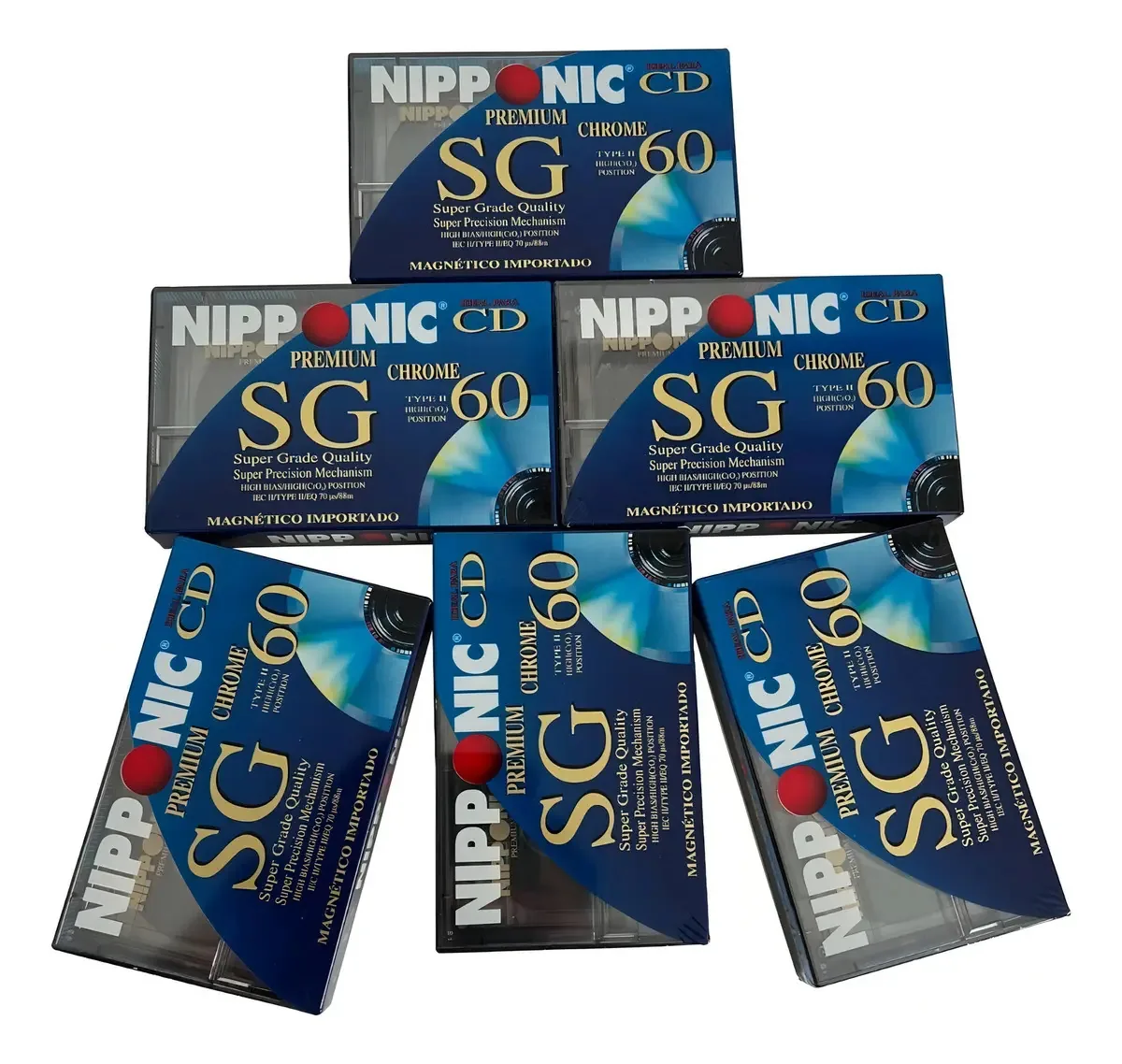 Fita Cassete Virgem Nipponic Sg Premium Chrome 60 Type2 3 Un