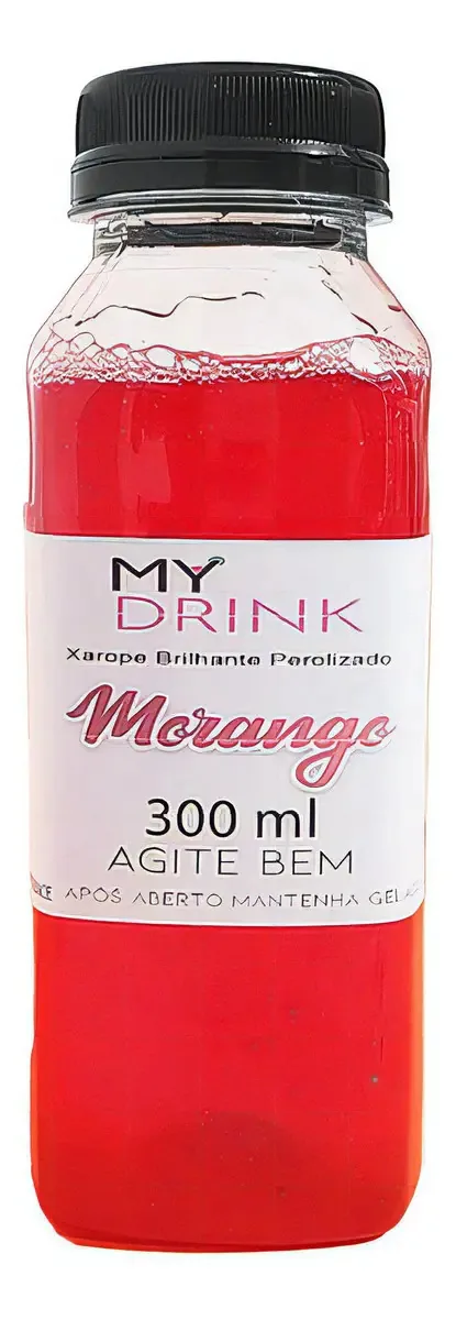 Xaropes Para Gin Vodca Perolizado 300 Ml O Sabor Morango