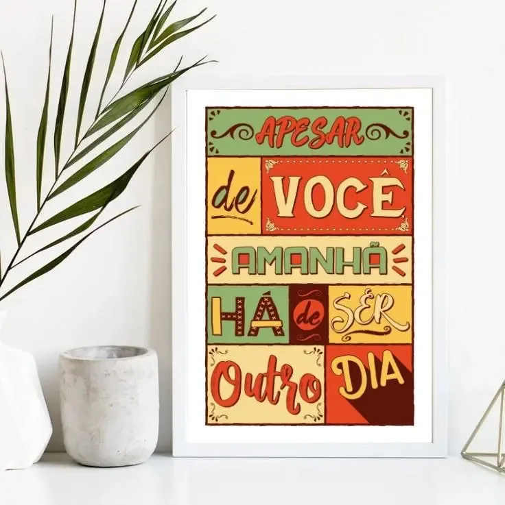 Quadro Decorativo 45x34cm - Madeira Preta