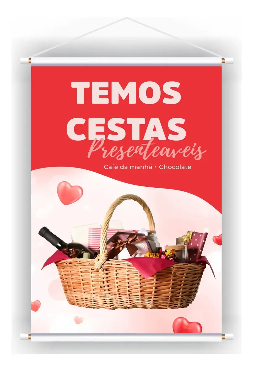 Banner Faixa Placa Temos Cestas Dia Das Mães Presentes