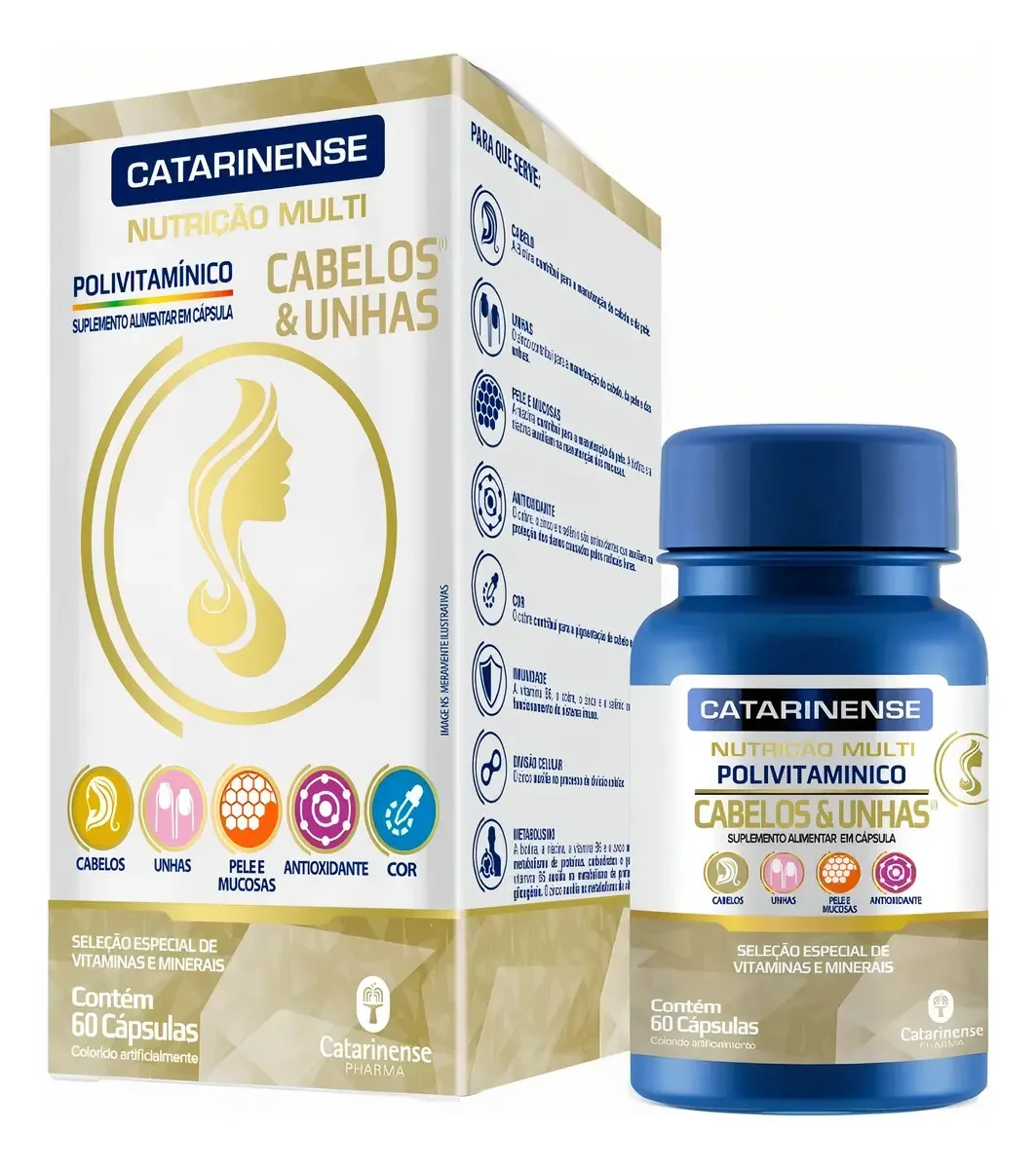 Nutricao Multi Cabelo Unhas 60 Cps Catarinense