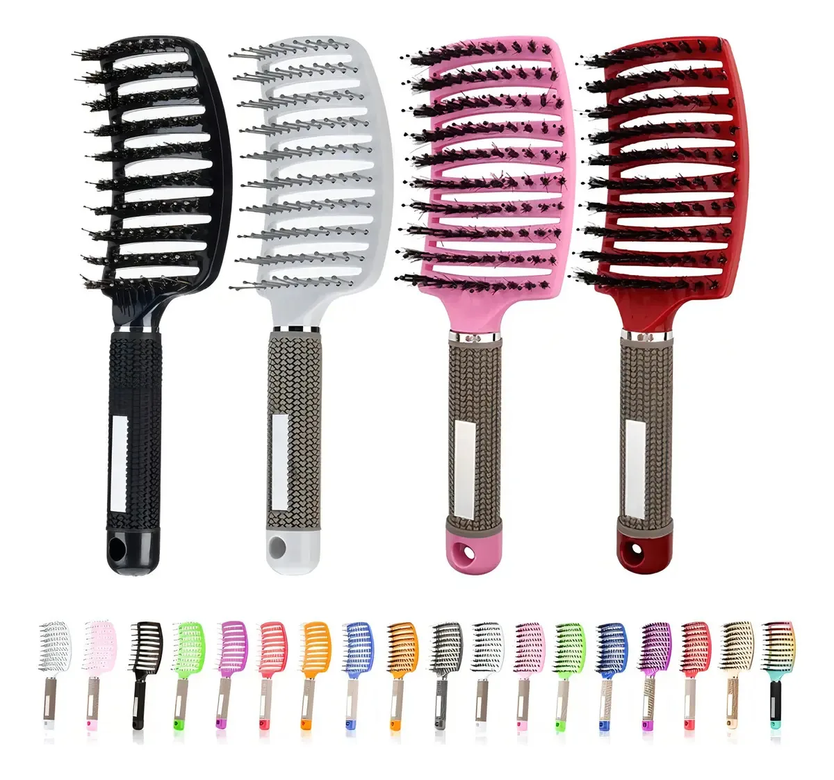 4 Escovas Raquete Cerdas Nylon Cor Sortidas