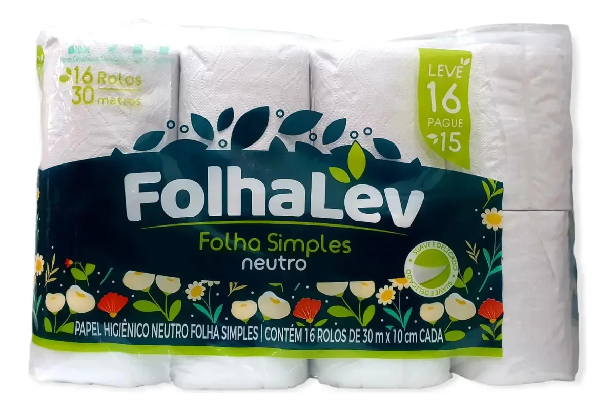 Pap Hig Folha Lev Neutro 30 Mt L16 P15