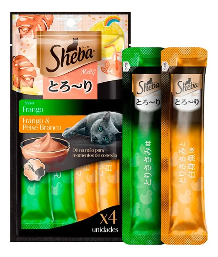Sheba Cremoso 48g C/4 Unid Frango/peixe Branco