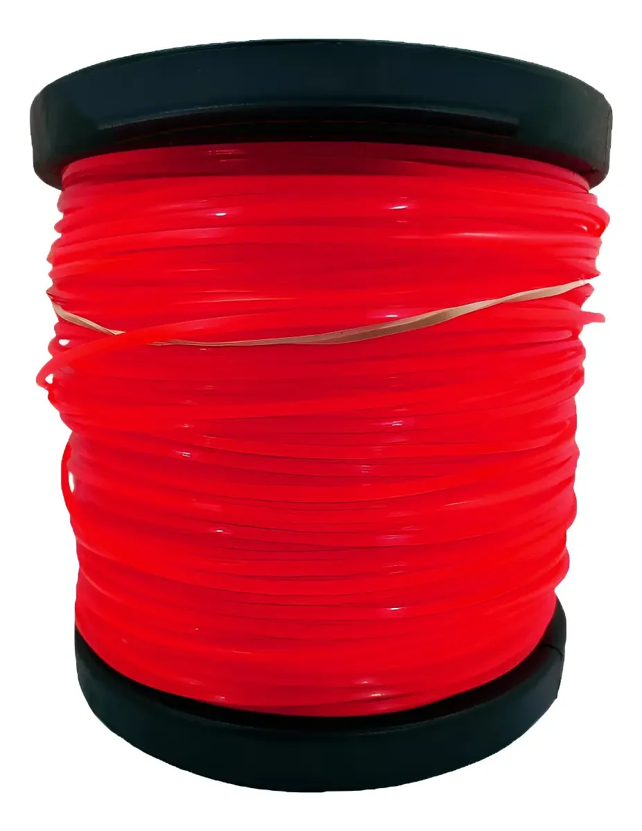 Bobina 2kg Fio de Nylon 3mm Duraline 245m Vermelho Redondo