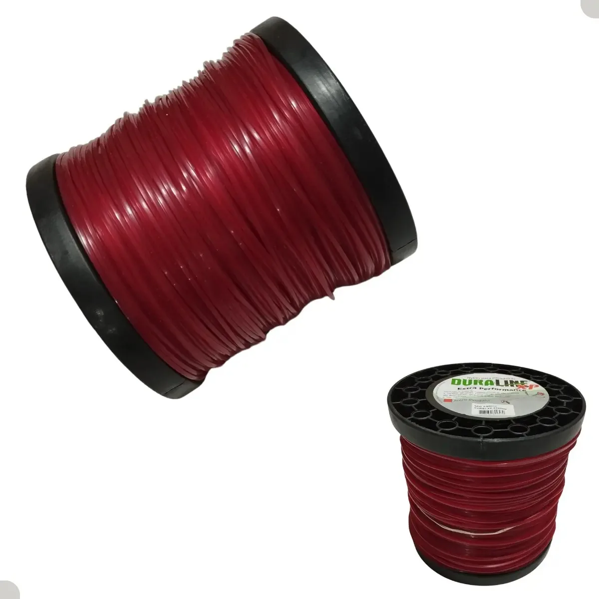 Bobina Fio De Nylon Quadrado 2,6mm - Duraline Cor Vermelho