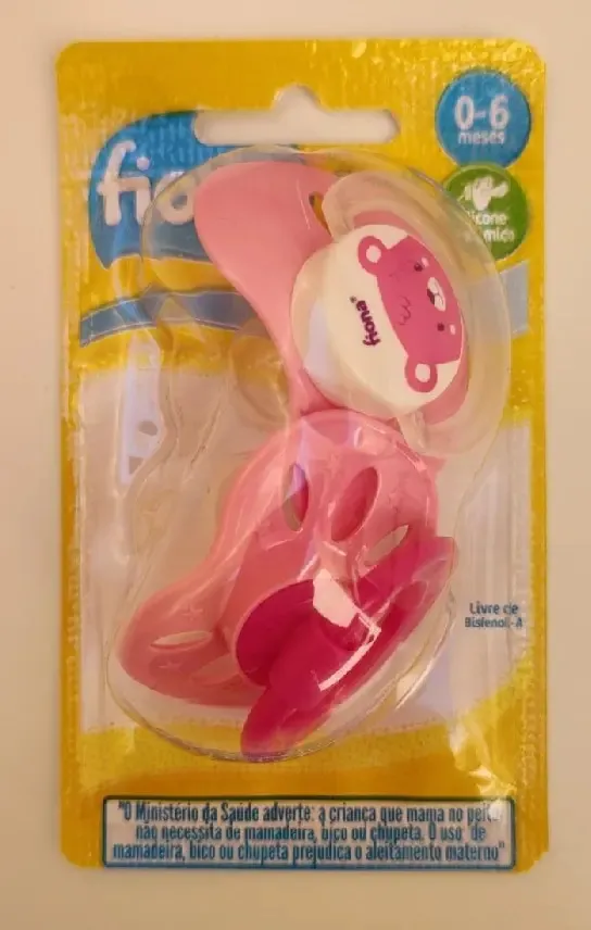 Kit 2 Chupetas Silicone Anatomica Rosa 0-6 Meses Fiona
