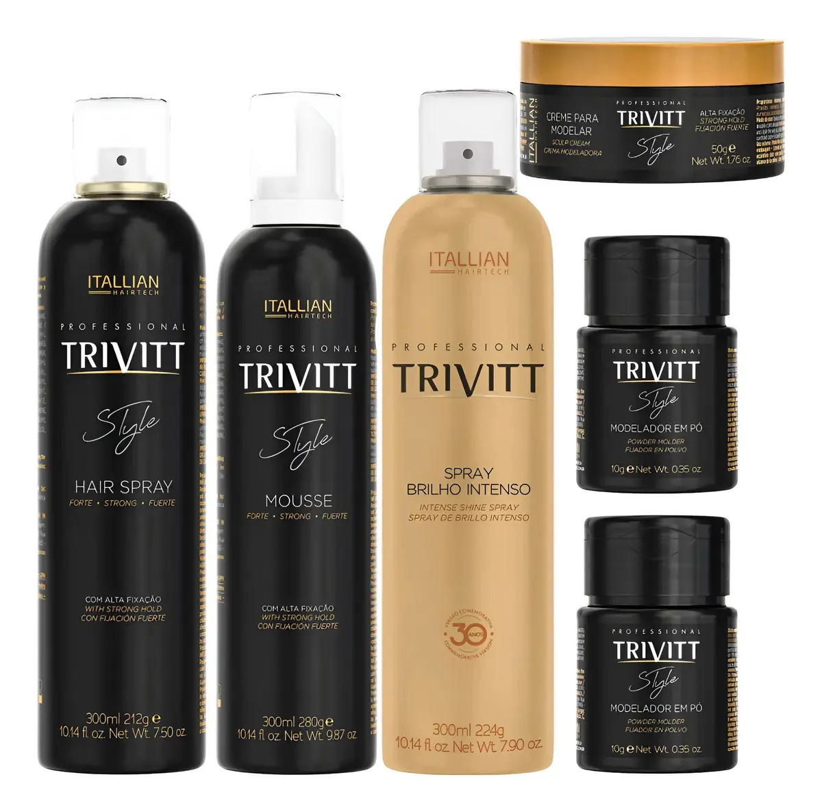 Lacca Mousse Creme Modelar Brilho Penteados Trivitt Pó