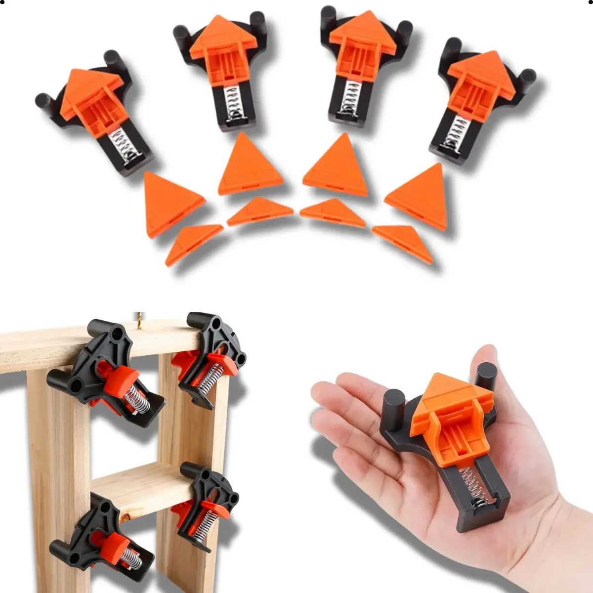 Kit 4 Grampos Sargento Canto Angular COSEVITA 60° 90° 120° Aperto Rápido