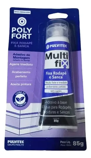 Adesivo Selante Polyfort Fixa Rodapé & Sanca Branco 85g Interno