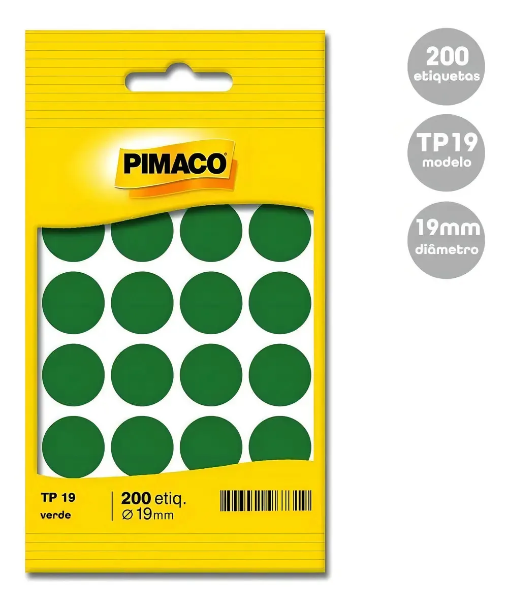 Etiqueta adesiva TP19 - verde - Pimaco