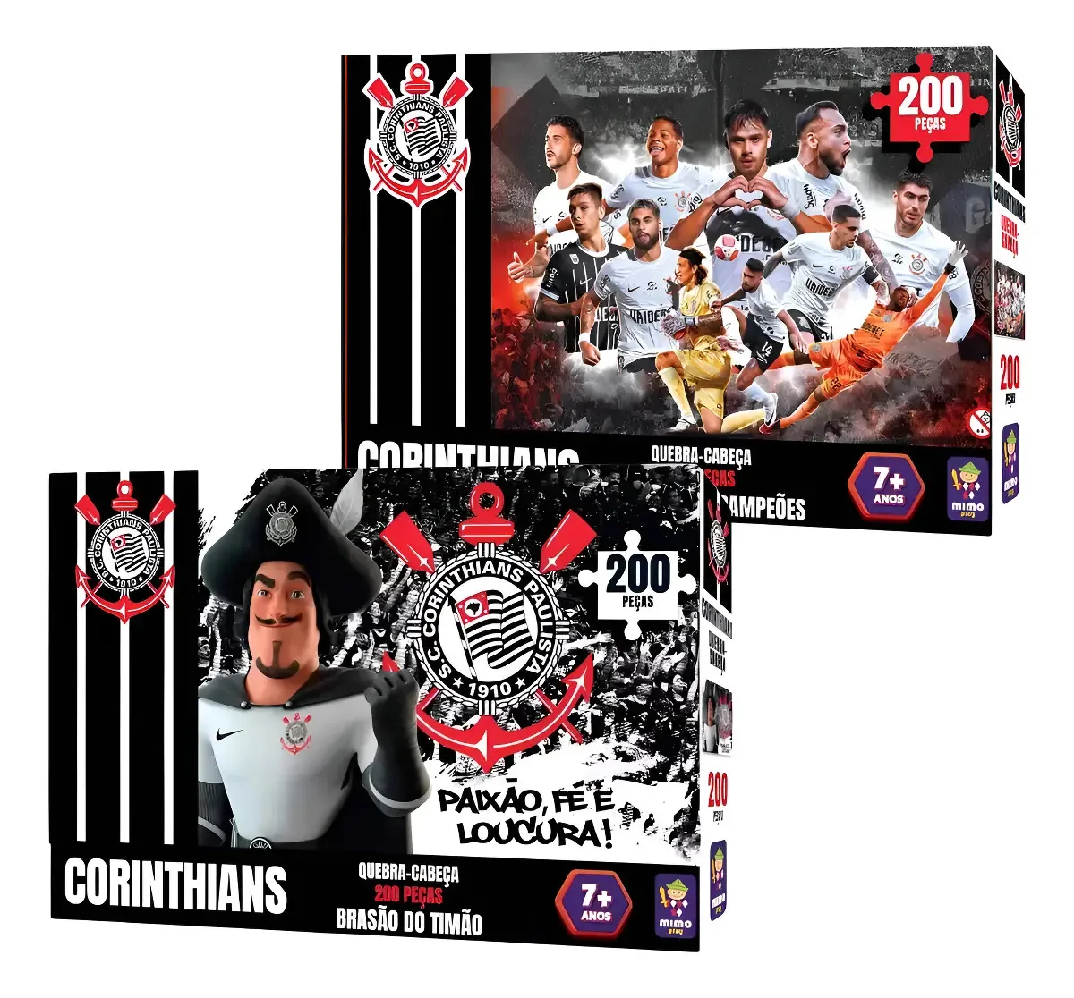 Kit C/ 2 Quebra-cabeças Puzzle Coleção Futebol Corinthians