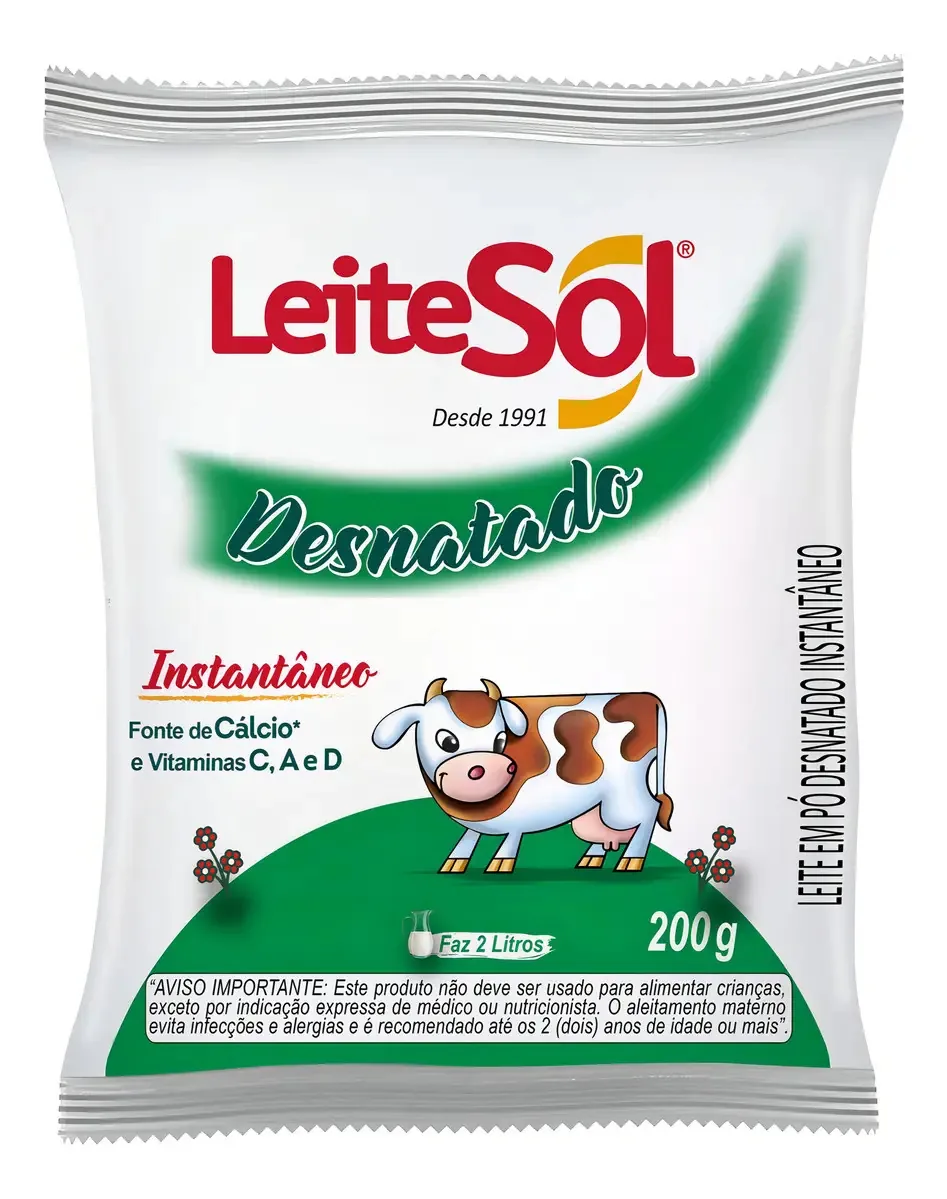 Leite Em Pó Desnatado Instantâneo 200g Leitesol