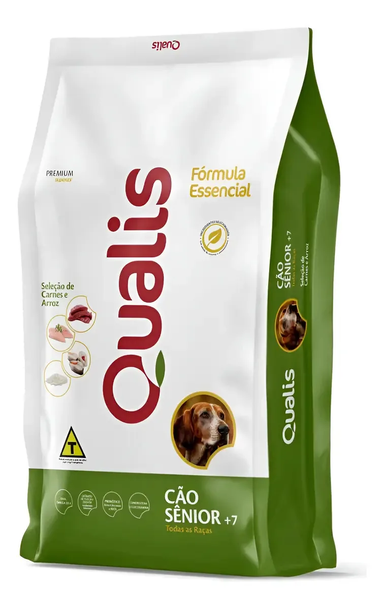 Qualis Feed Cão Sênior 7+ Seleção De Carnes E Arroz