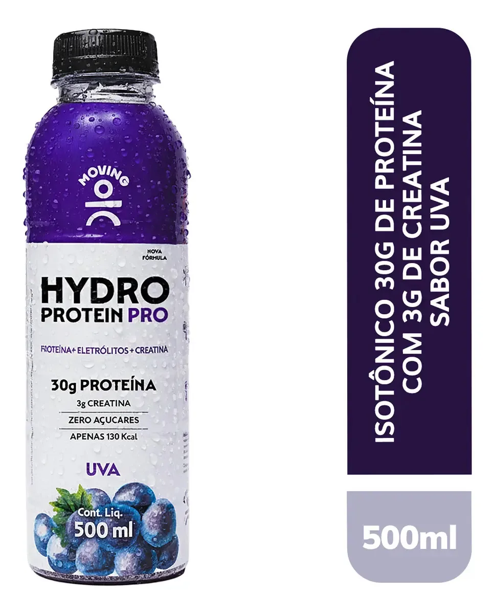Moving Isotônico Hydro Pro 30g Proteína 3g Creatina Uva