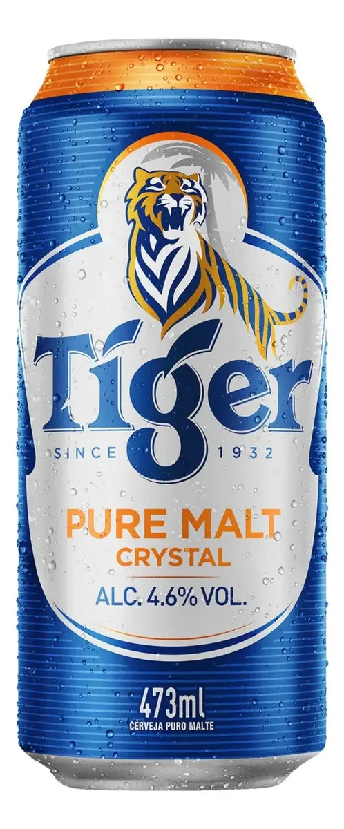 Cerveja Lager Puro Malte Crystal Tiger Lata 473ml