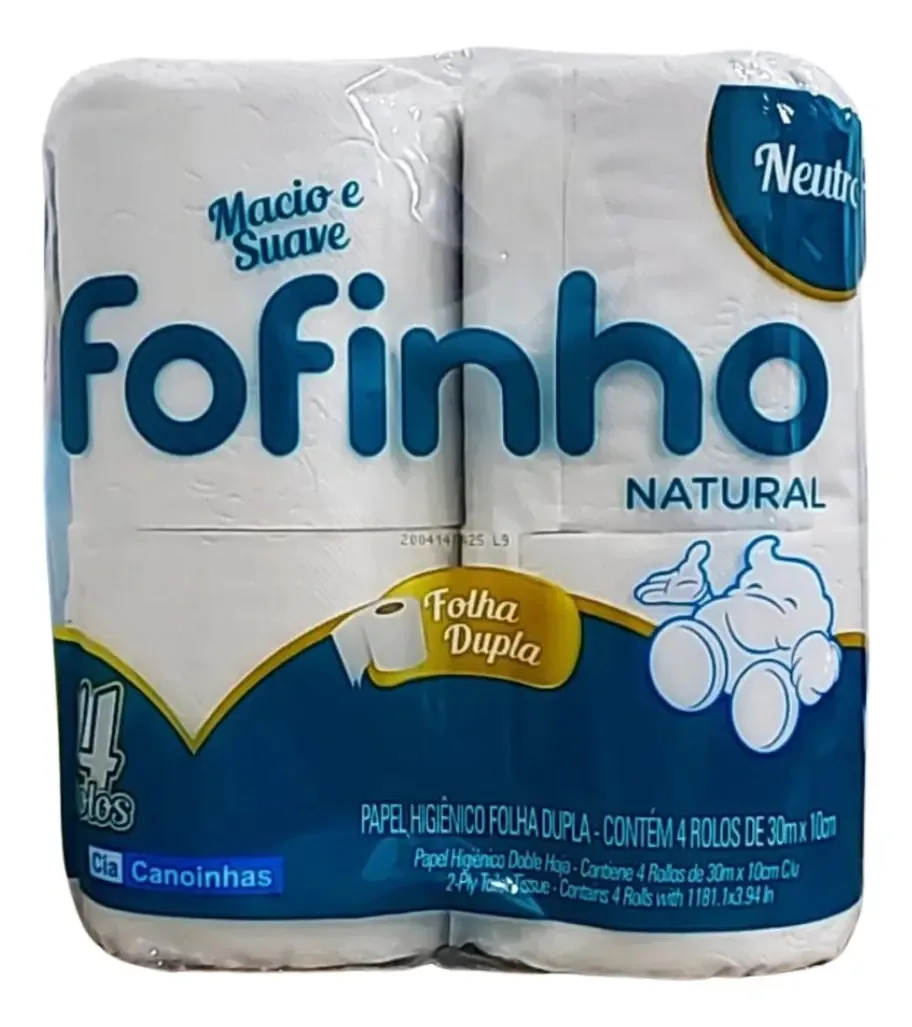 Papel Higiênico Fofinho Dupla Folha 4 Rolos 30m