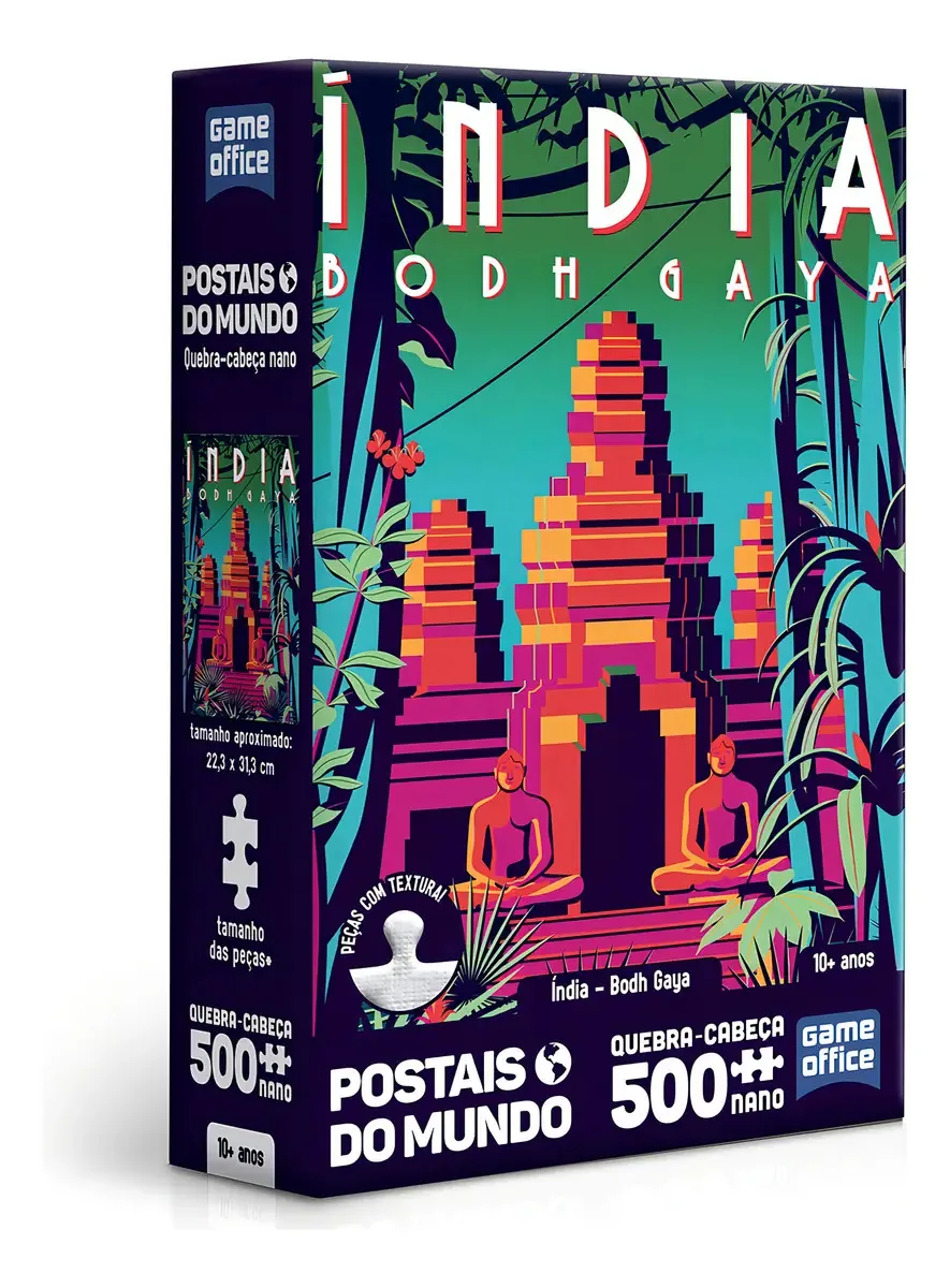 Quebra-cabeça Postais Do Mundo Índia Bodh Gaya 500 Pçs Nano