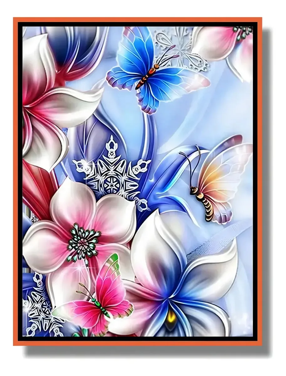 Pintura Com Diamantes 5d - Flor Bonita - 30x40cm