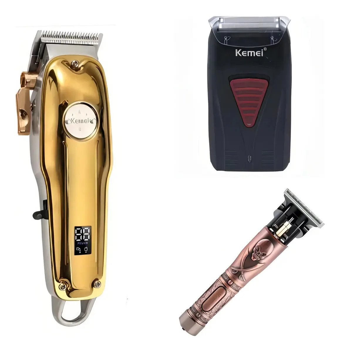 Combo Máquinas Profissionais Sem Fio Corte Acabamento Shaver