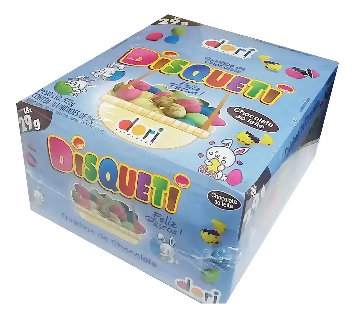 Disqueti Chocolate Ovinhos Conf 18x29g