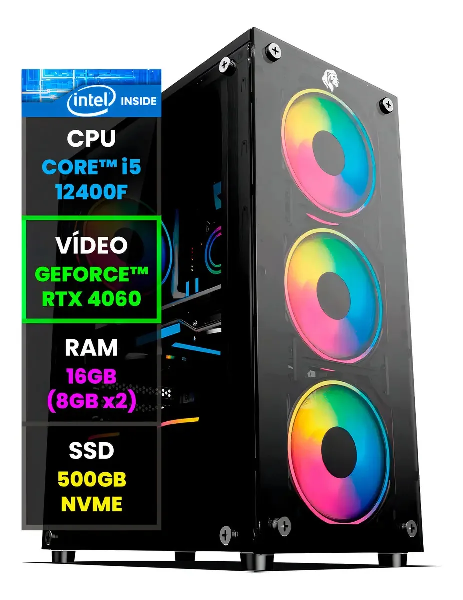 Pc Gamer Computador Intel Core I5 / 16gb / Rtx 4060 / Nvme