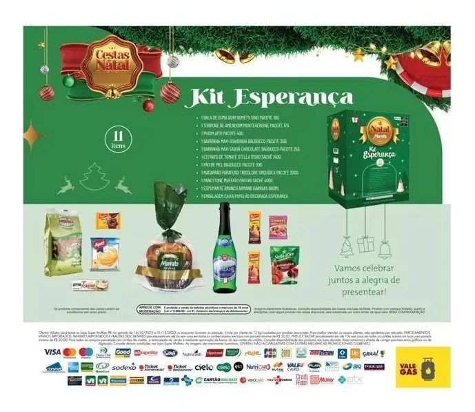 Cesta básica alimentar Supermf 11 unidades