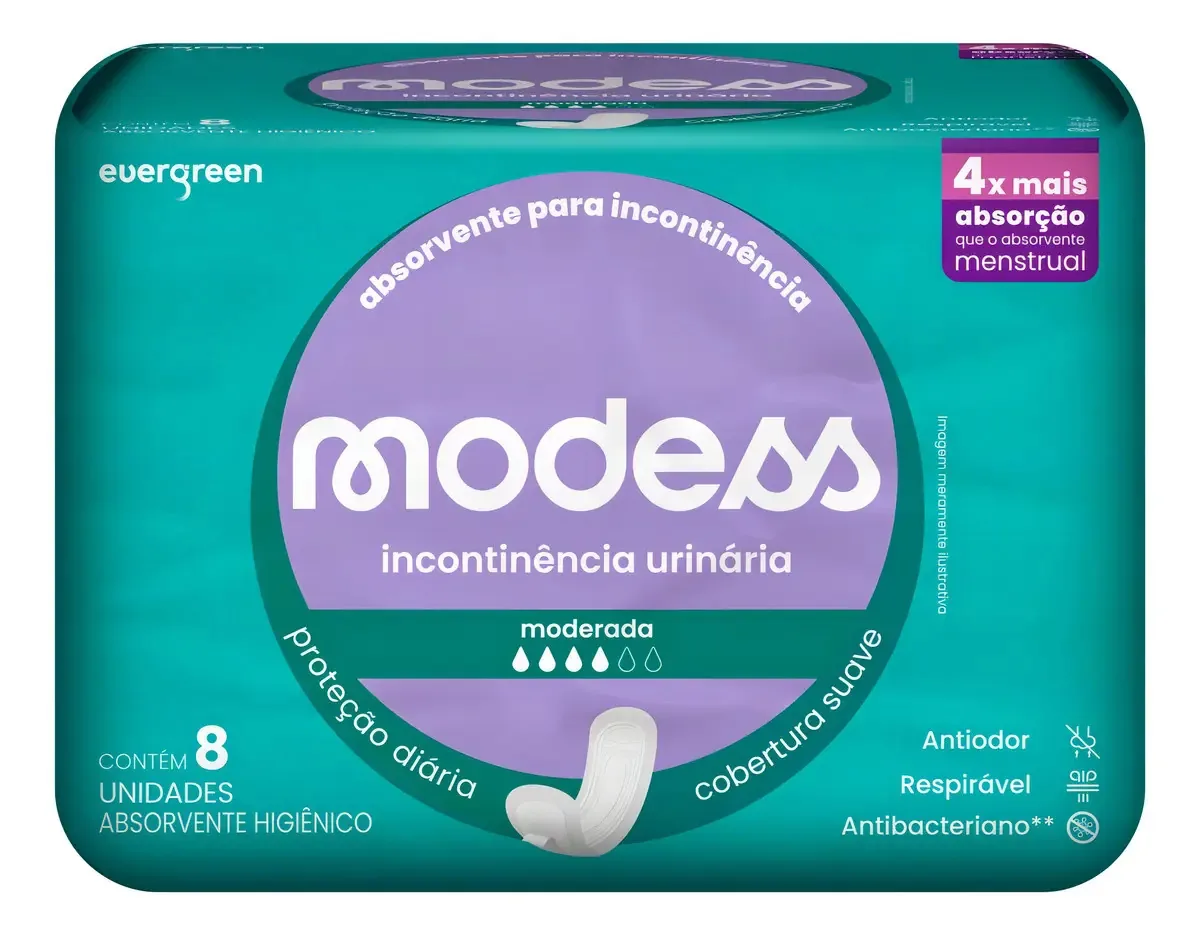Absorvente Modess Incont Moderada S/abas 8un