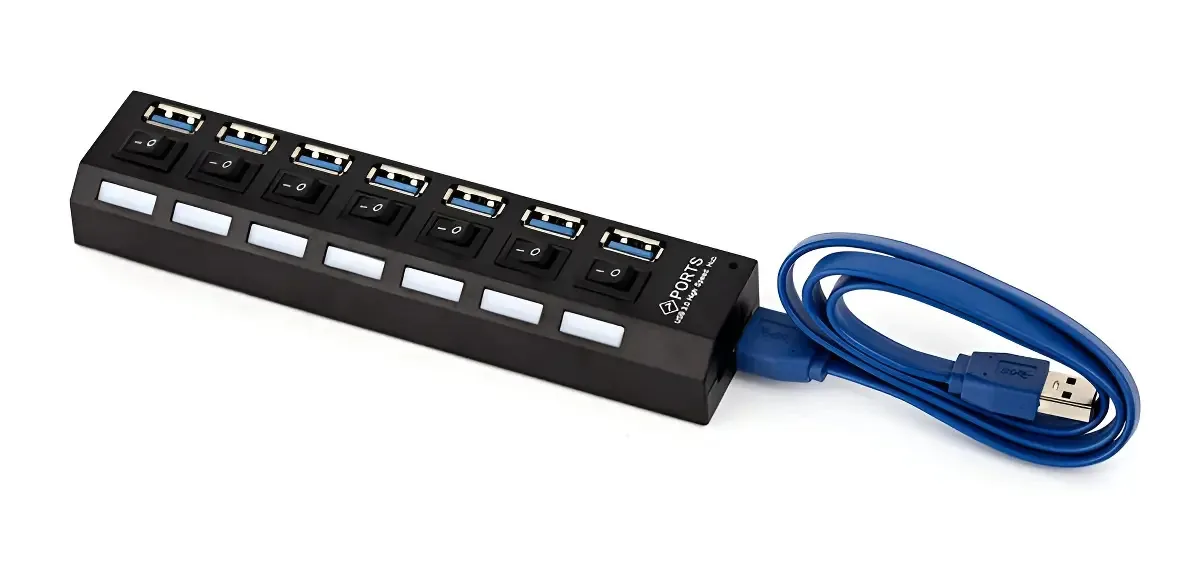 Hub 7 Portas Usb 3.0 Até 480 Mbps