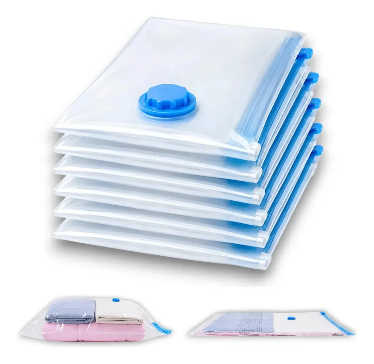 Kit 5 Saco À Vácuo Viagem Organizador Protetor Roupa 50x60cm