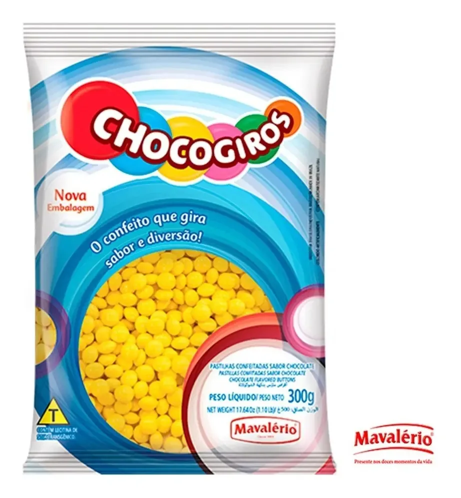 Choco Giros Mini Amarelo 300g Mavalerio
