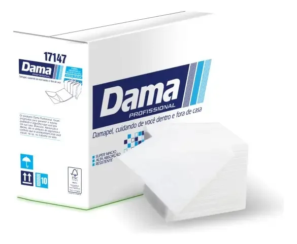 PAPEL HIGIÊNICO INTERFOLHAS DAMA PROF FD 10,5X21CM 8.000fls