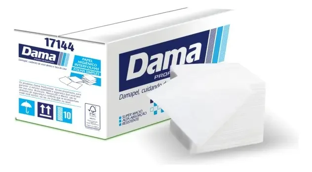 PAPEL HIGIÊNICO INTERFOLHAS DAMA PROF FS 10,5X21CM 8.000fls