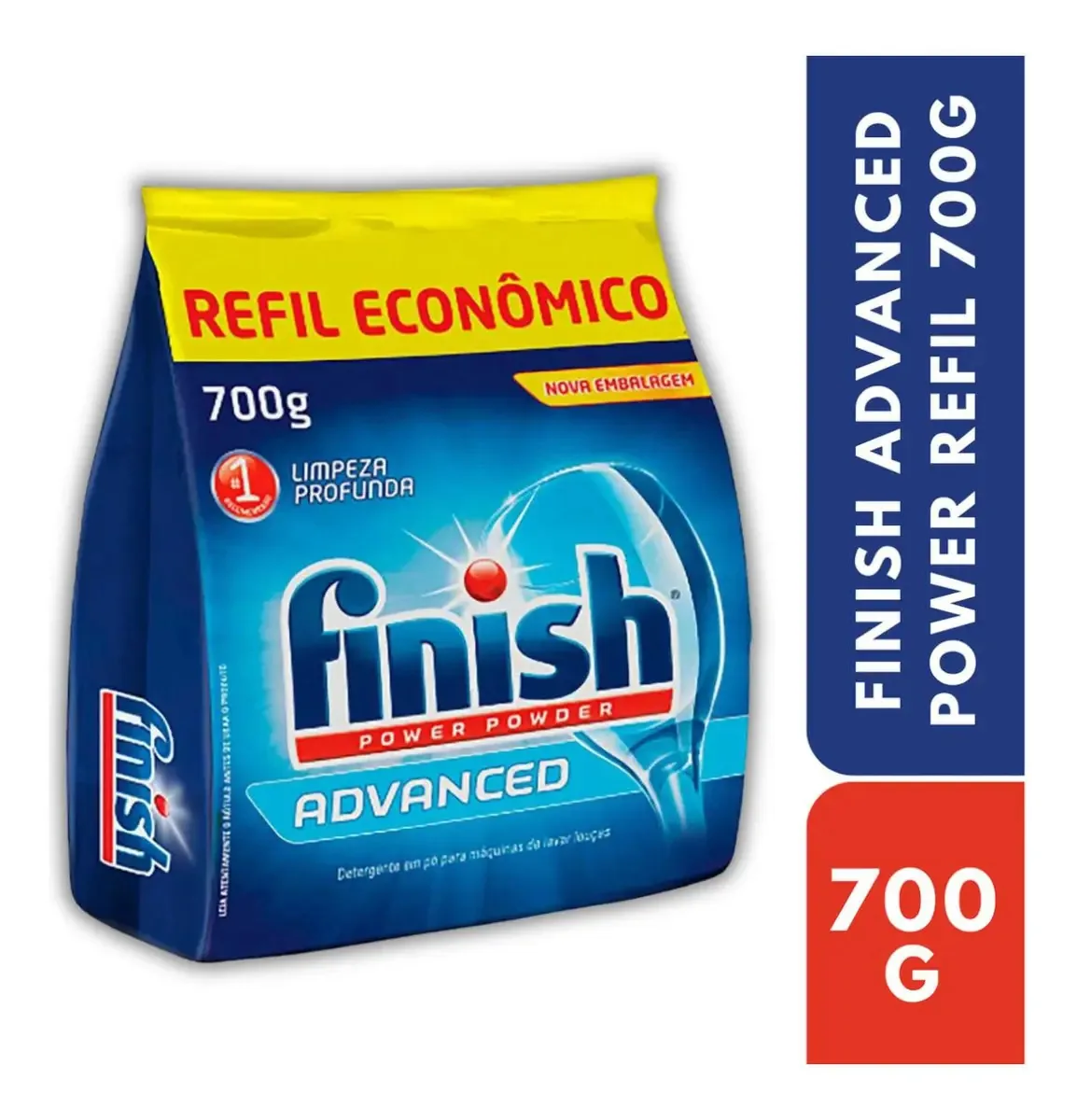 Finish Detergente Pó Máquina De Lava Louças Sabão Refil 700g