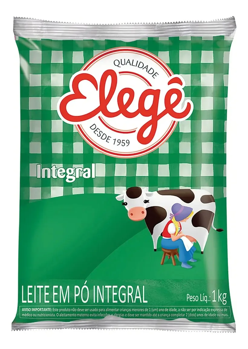 Leite Pó Instantâneo Integral Elegê Pacote 1kg
