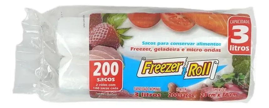 Kit 2 Sacos Para Alimentos Freezer-roll 3l 200un Dover Roll