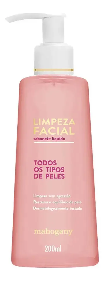 Mahogany Líquido Limpeza Facial Os Tipos De Pele 200ml