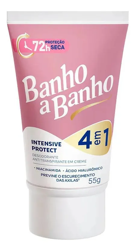 Desodorante Antitranspirante Em Creme Feminino Banho A Banho Intensive Protect 55g
