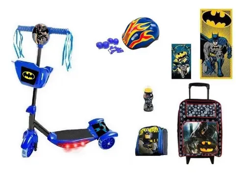 Patinete Batman Com 7 Itens