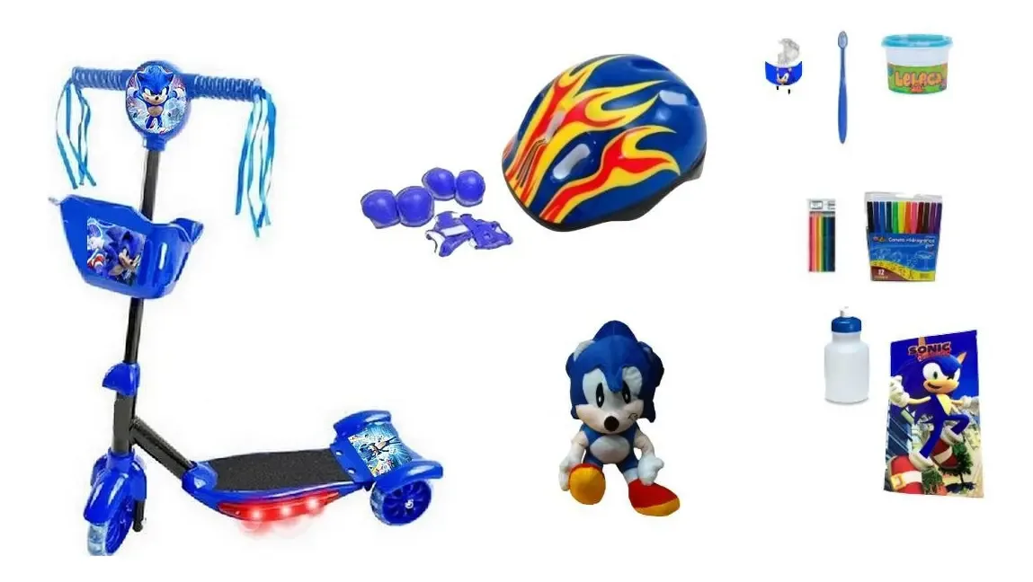Patinete Sonic Com 10 Itens