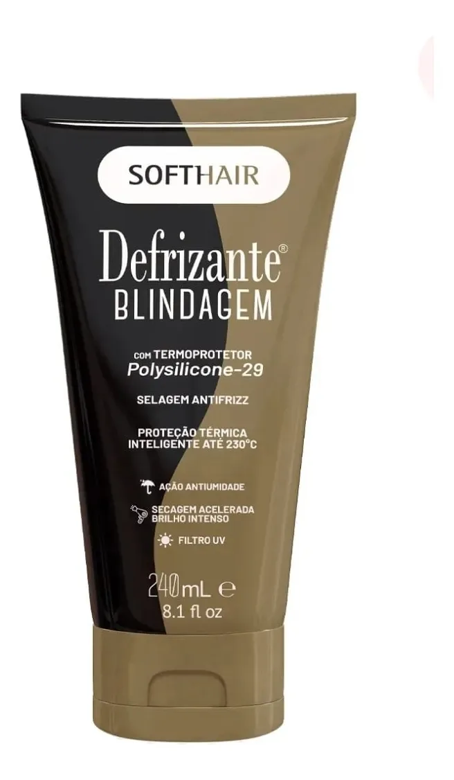 Defriz Soft Hair Bisnaga 240ml Blindagem C/ Termoprotetor Polysilicone 29
