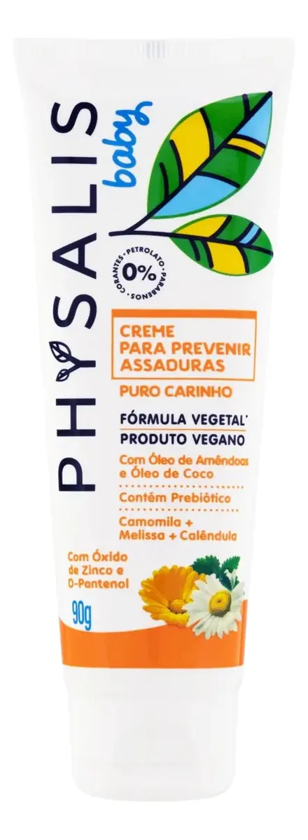 Creme Preventivo De Assaduras Bebê Camomila, Melissa E Calêndula Physalis Puro Carinho Baby Bisnaga