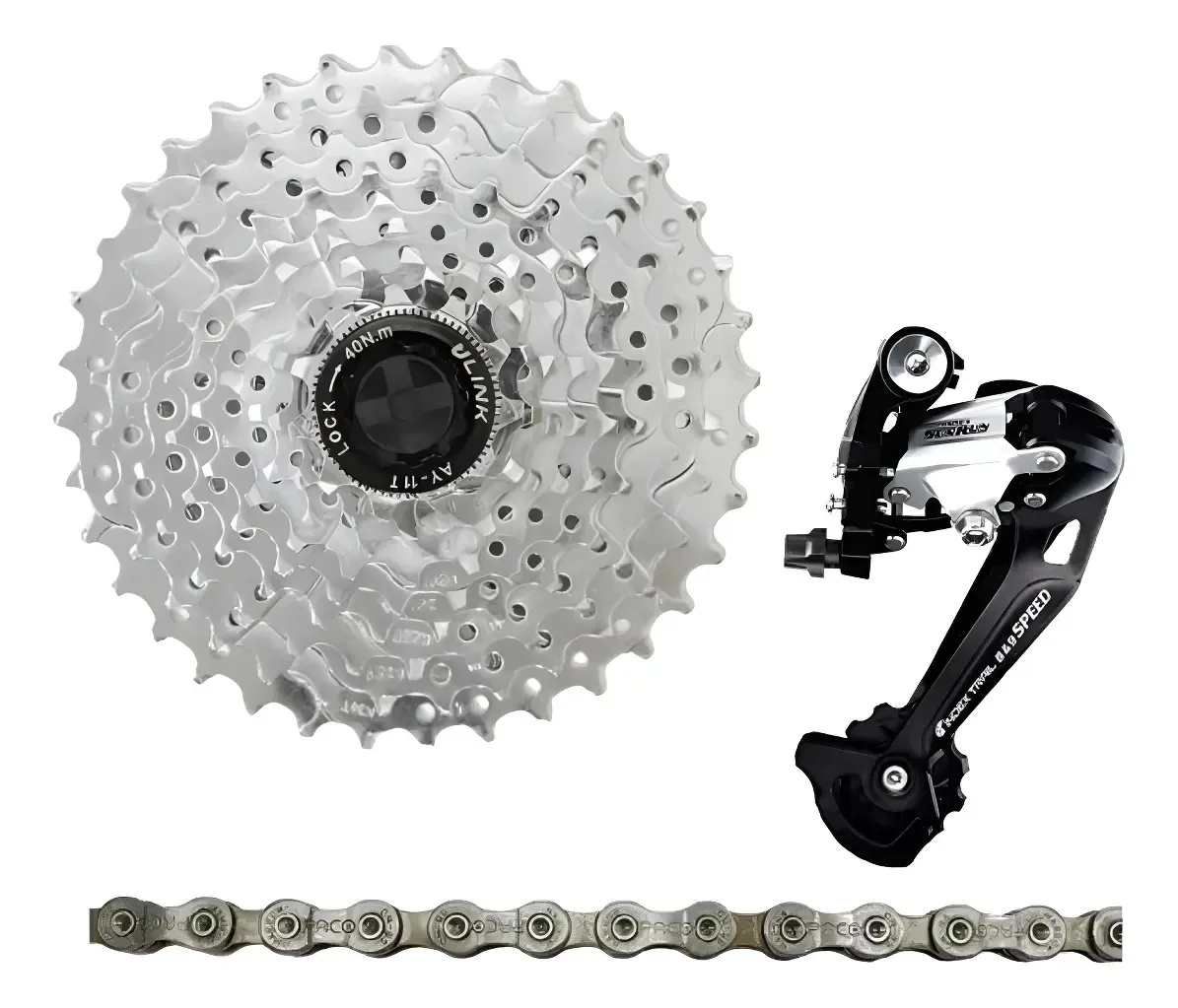 Kit 9v Bike Cassete Index 11-40d Câmbio 9v Corrente K7 Bike