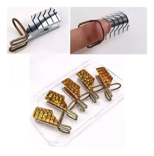 Kit 5 Molde De Ferro Reutilizavel Unhas De Gel Peliculas