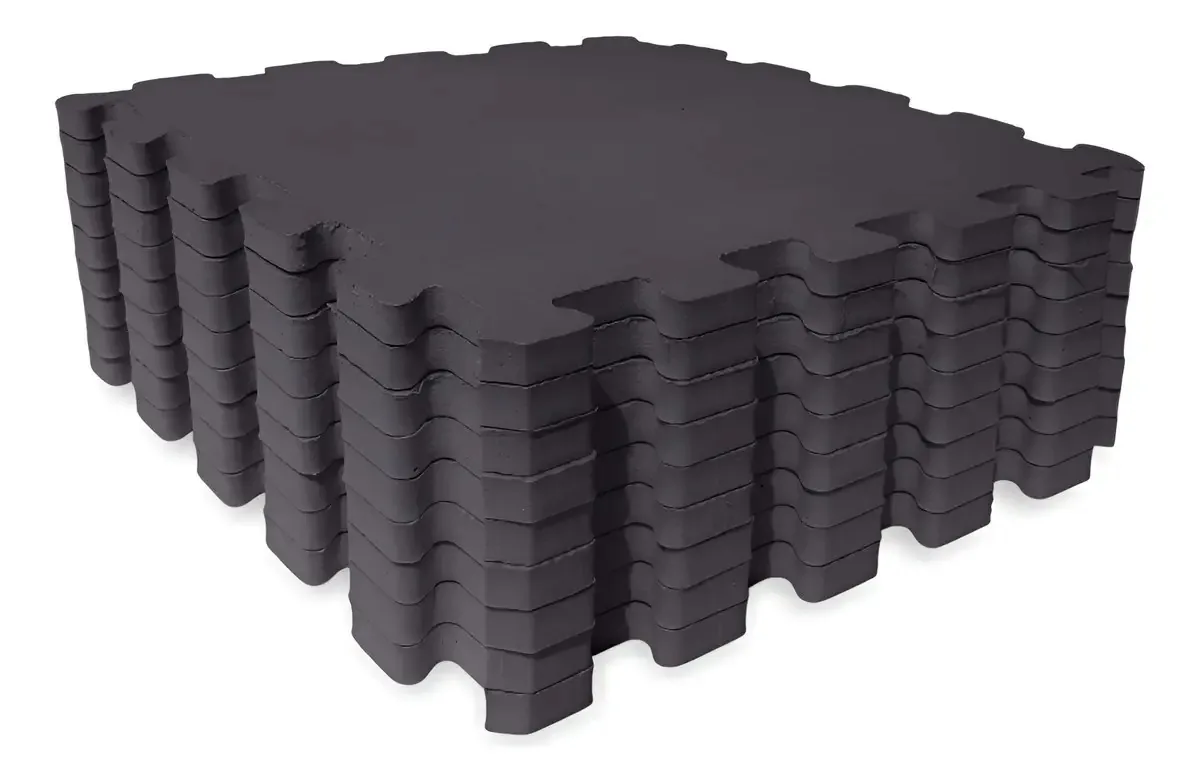 Tapete Eva Encaixe Seller 9 Pcs 31×31x5mm, Liso Cor Preto