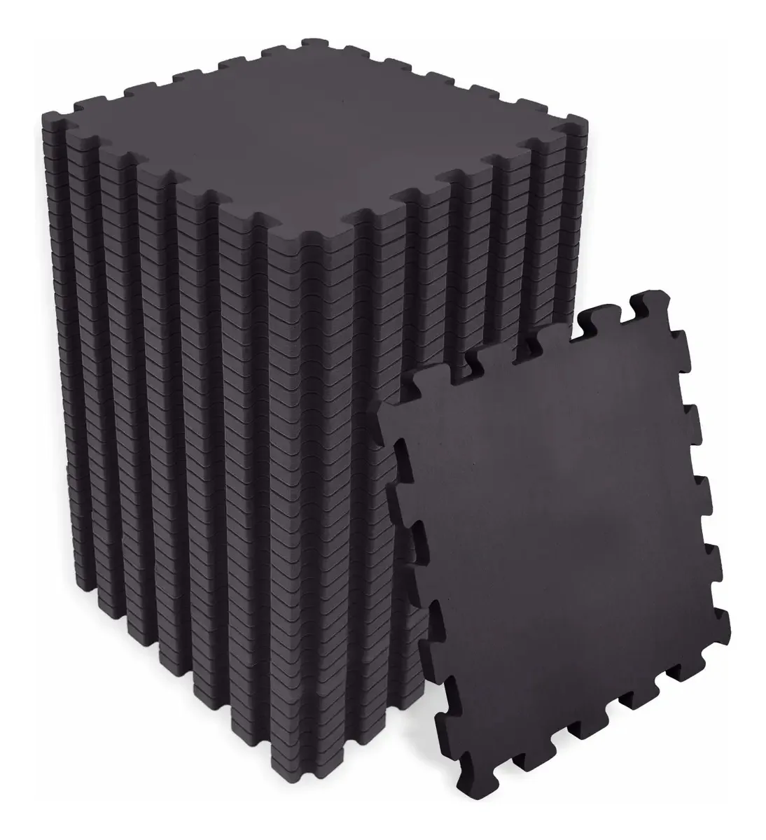 Tapete Eva Encaixe Seller 36 Pcs 31×31x5mm, Liso Cor Preto
