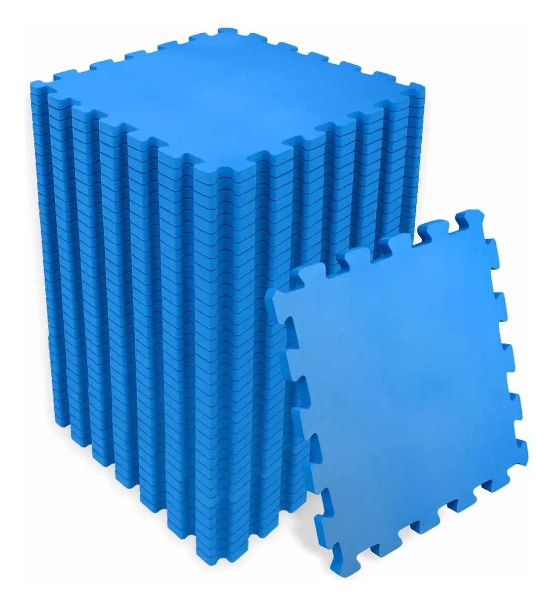 Tapete Eva Encaixe Seller 36 Pcs 31×31x5mm, Liso Cor Azul