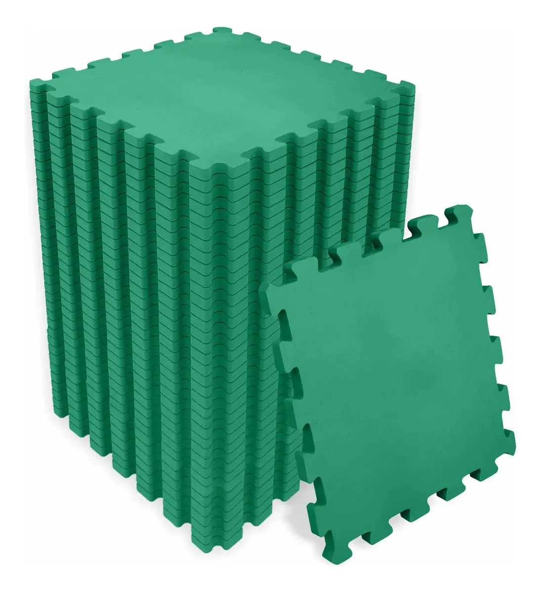 Tapete Eva Encaixe Seller 36 Pcs 31×31x5mm, Liso Cor Verde